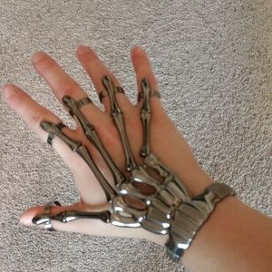 Skeleton Hand Metal Decal